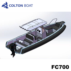 Barco de alum&iacute;nio de 700 cm e barcos de console central de pesca com tubo em forma de D