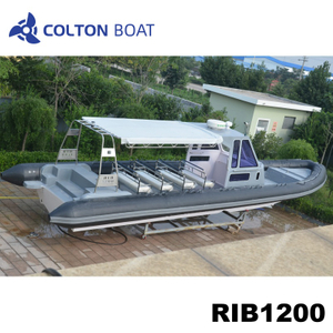 Botes inflables comerciales Hypalon de fibra de vidrio de 1200 cm a la venta